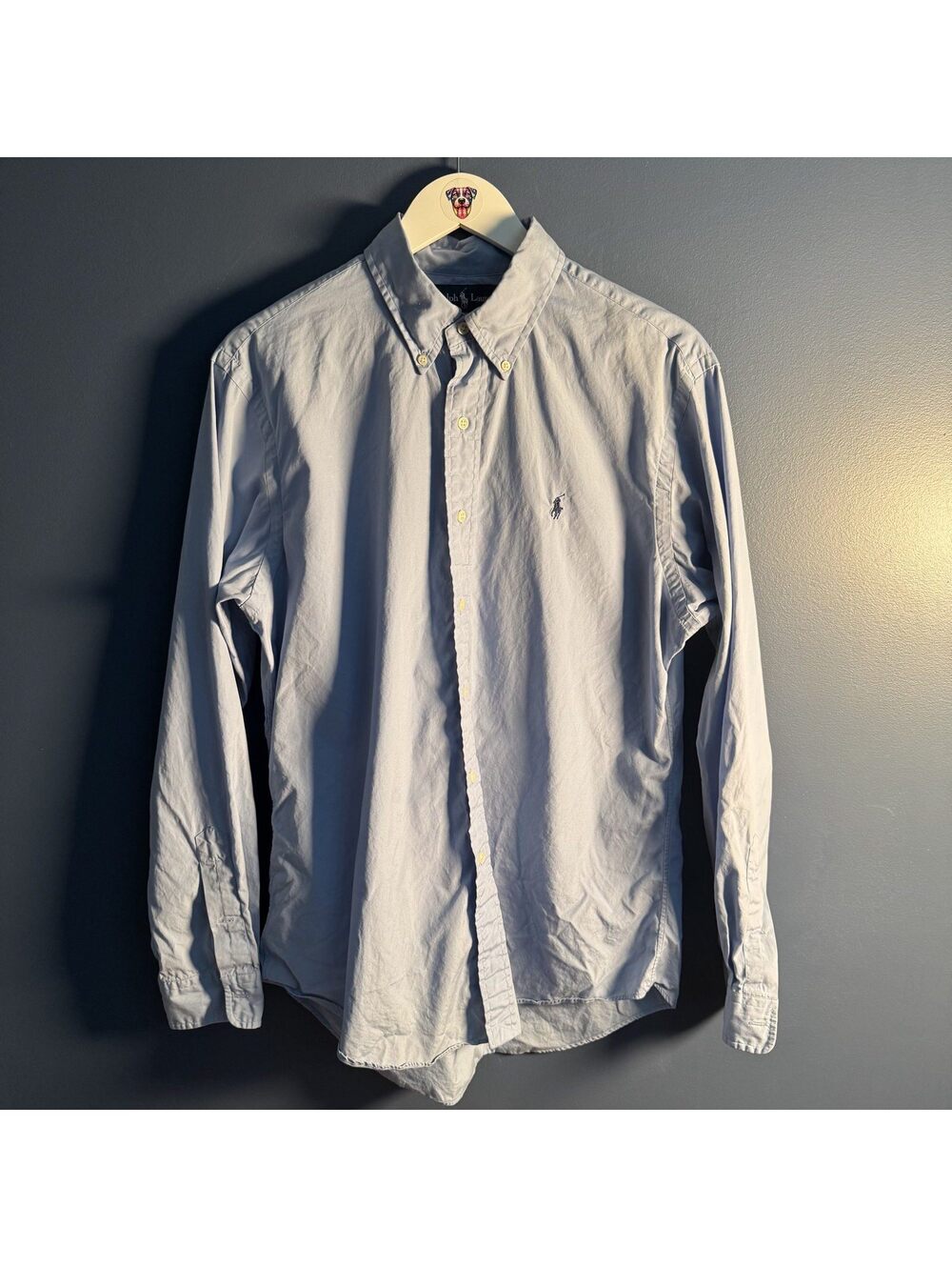 Ralph Lauren Custom Fit Oxford Button Down Shirt Blue Size Large 2000s Y2K